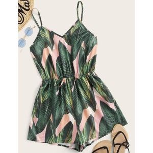 Tropical print romper